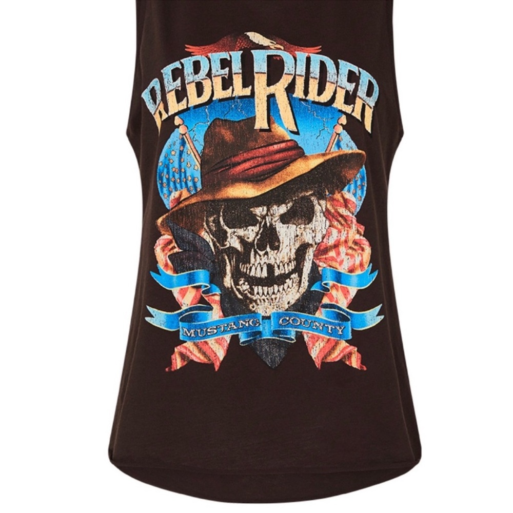 Spell Rebel Rider Graphic Black Sleeveless Top EUC / LIKE NEWA size M - Picture 4 of 14